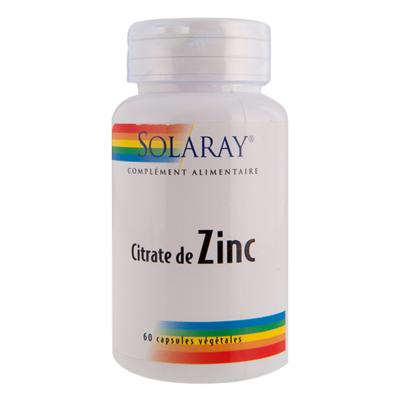 Citrate de Zinc 15mg Solaray 60 gélules